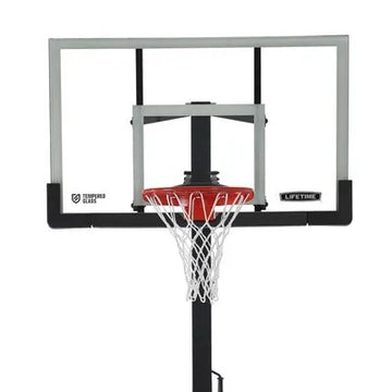 Lifetime Crank Adjust Bolt Down Basketball Hoop (54-Inch Tempered Glass)