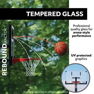 Lifetime Mammoth Bolt Down Basketball Hoop (54-Inch Tempered Glass)