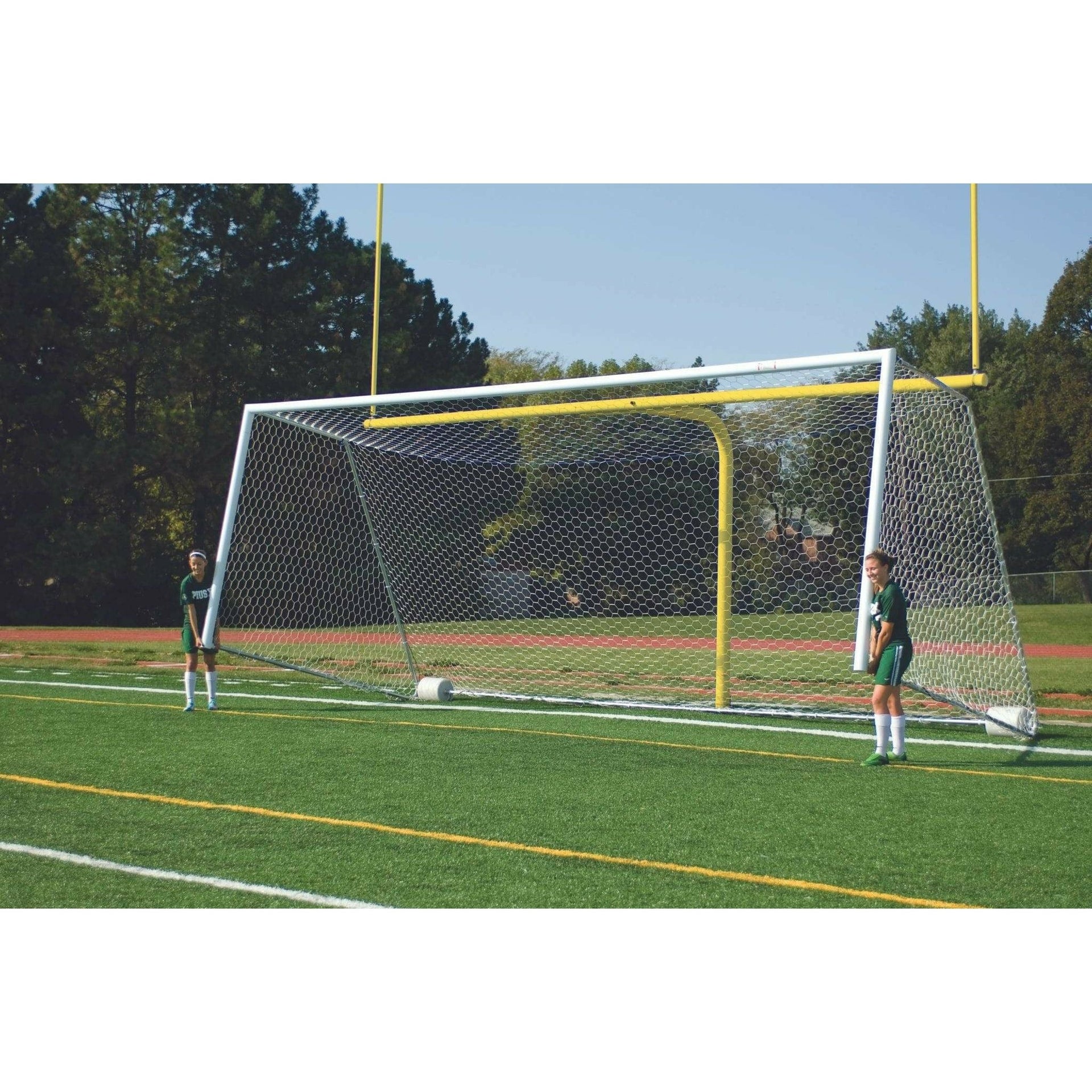 Bison 4″ Round No-Tip Portable Aluminum Soccer Goals (Pair)