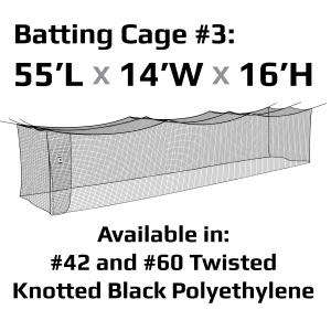 JUGS #3 Cage Twisted Knotted Polyethylene #42 Net 55 x 14 x 16: N3000