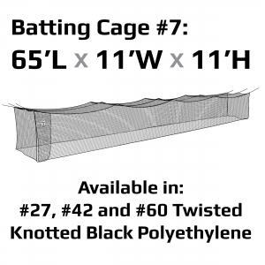 JUGS #7 Cage Twisted Knotted Polyethylene #60 Net 65 x 11 x 11: N7205