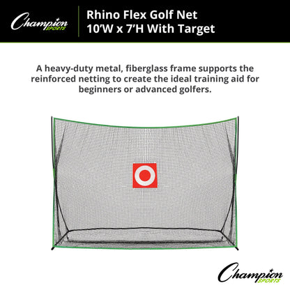 Champion Rhino Flex Golf Net 10' X 7' w/ Target GLF107