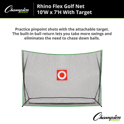 Champion Rhino Flex Golf Net 10' X 7' w/ Target GLF107