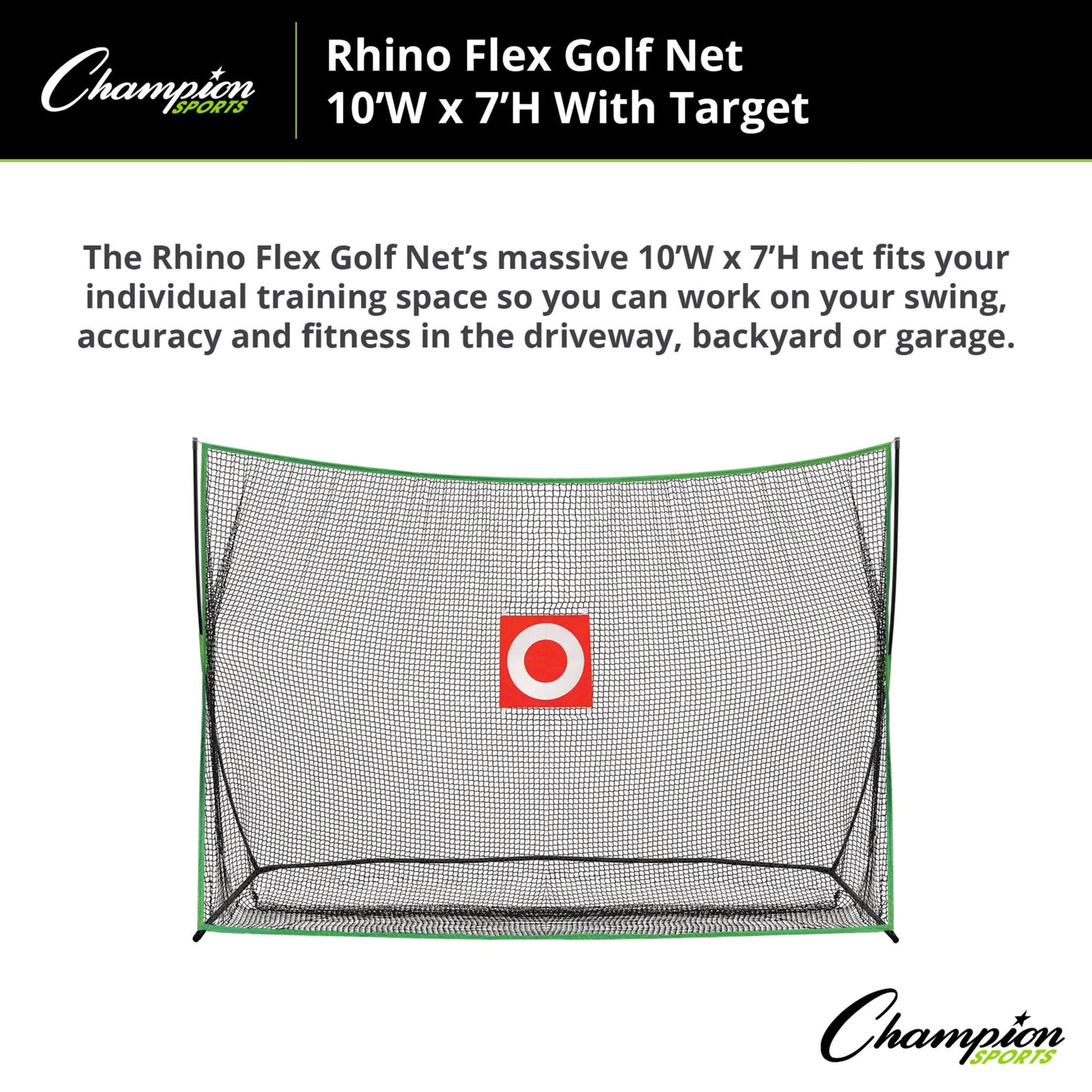 Champion Rhino Flex Golf Net 10' X 7' w/ Target GLF107
