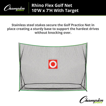 Champion Rhino Flex Golf Net 10' X 7' w/ Target GLF107