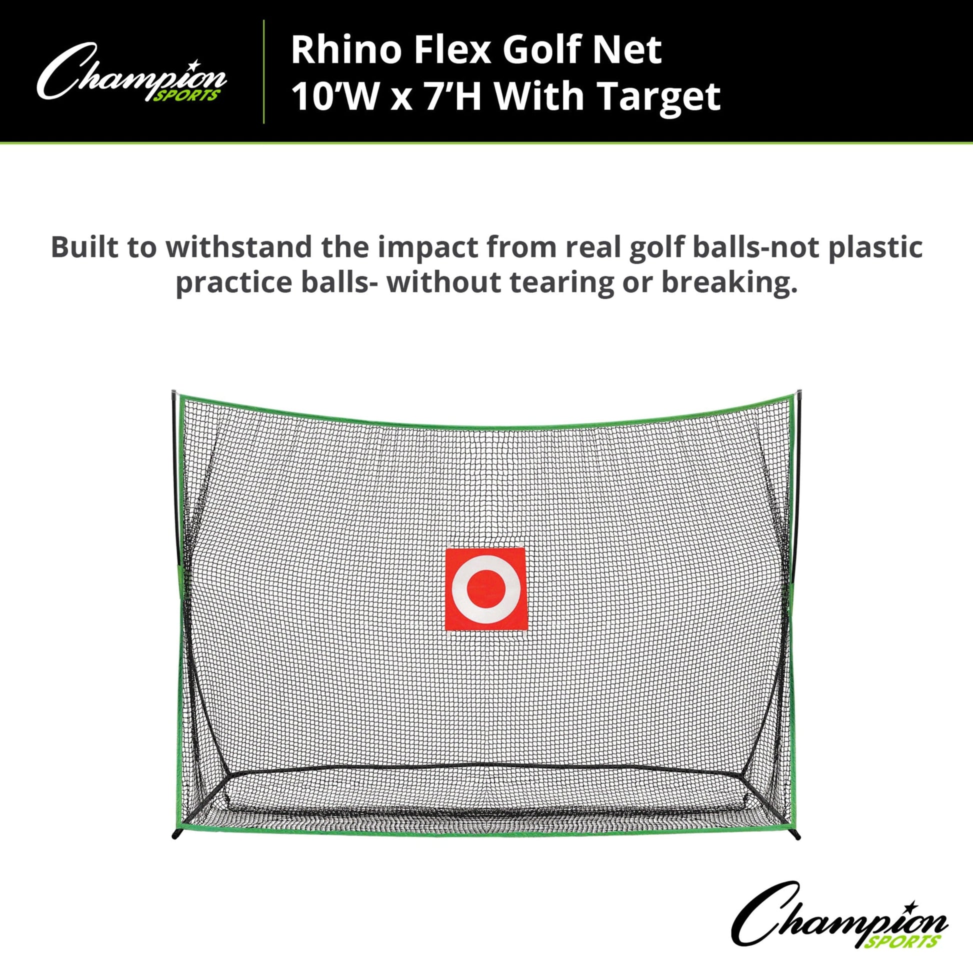 Champion Rhino Flex Golf Net 10' X 7' w/ Target GLF107