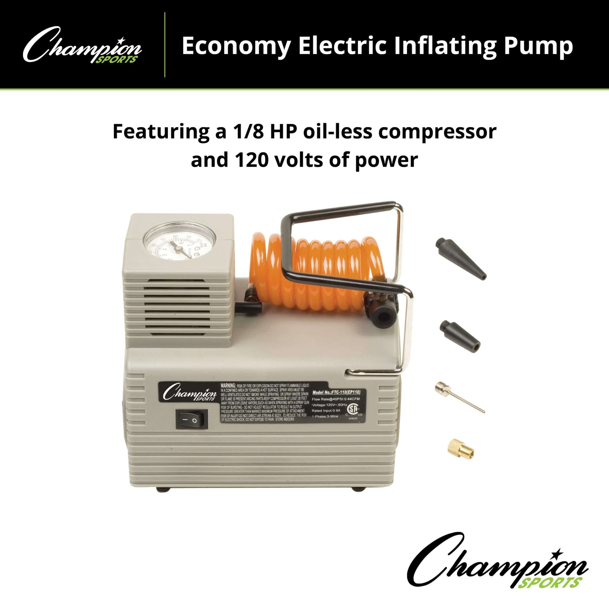 Champion Sports Economy Electric Inflating Pump EP110