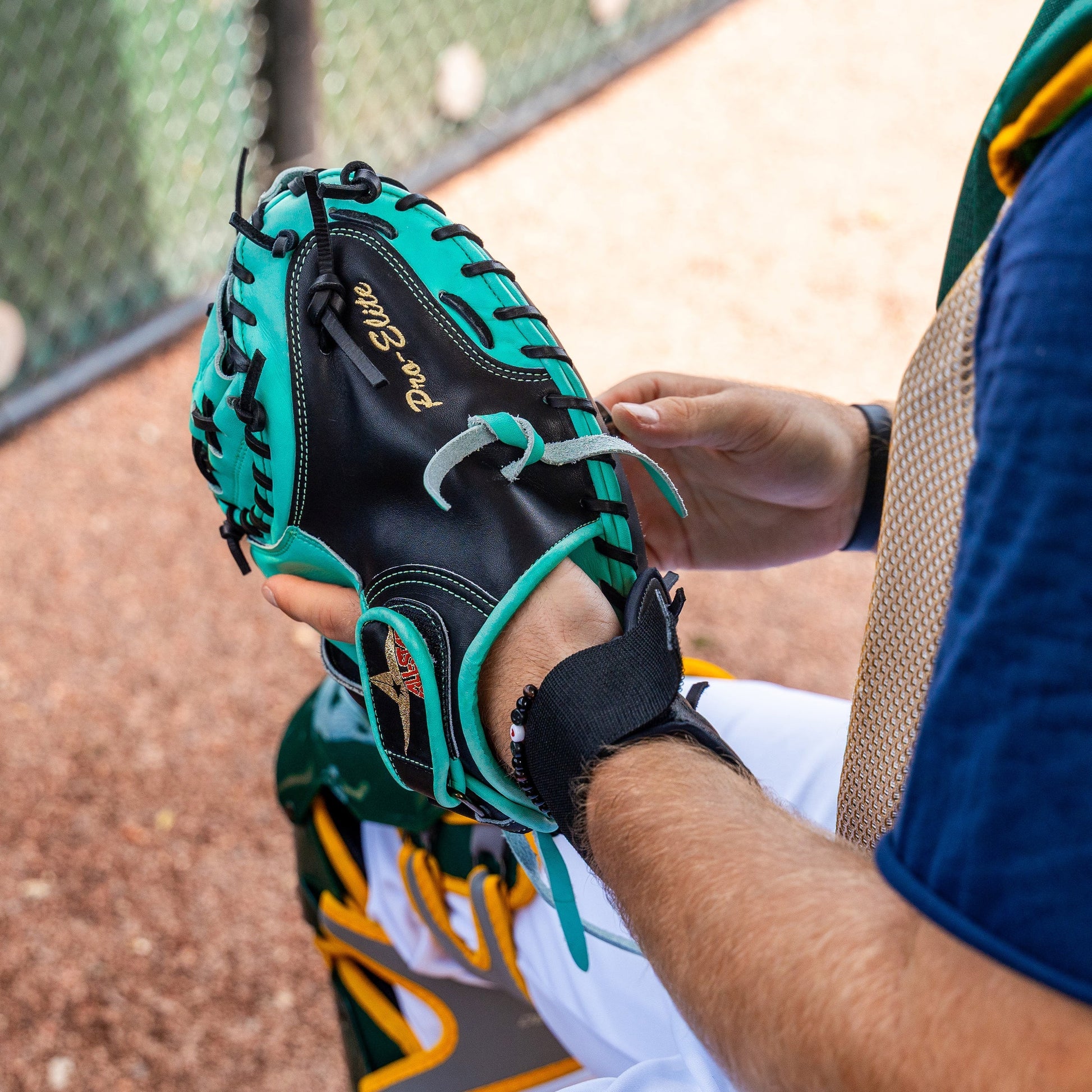 All-Star Pro Elite 34" Black/Mint Catchers Mitt/Glove