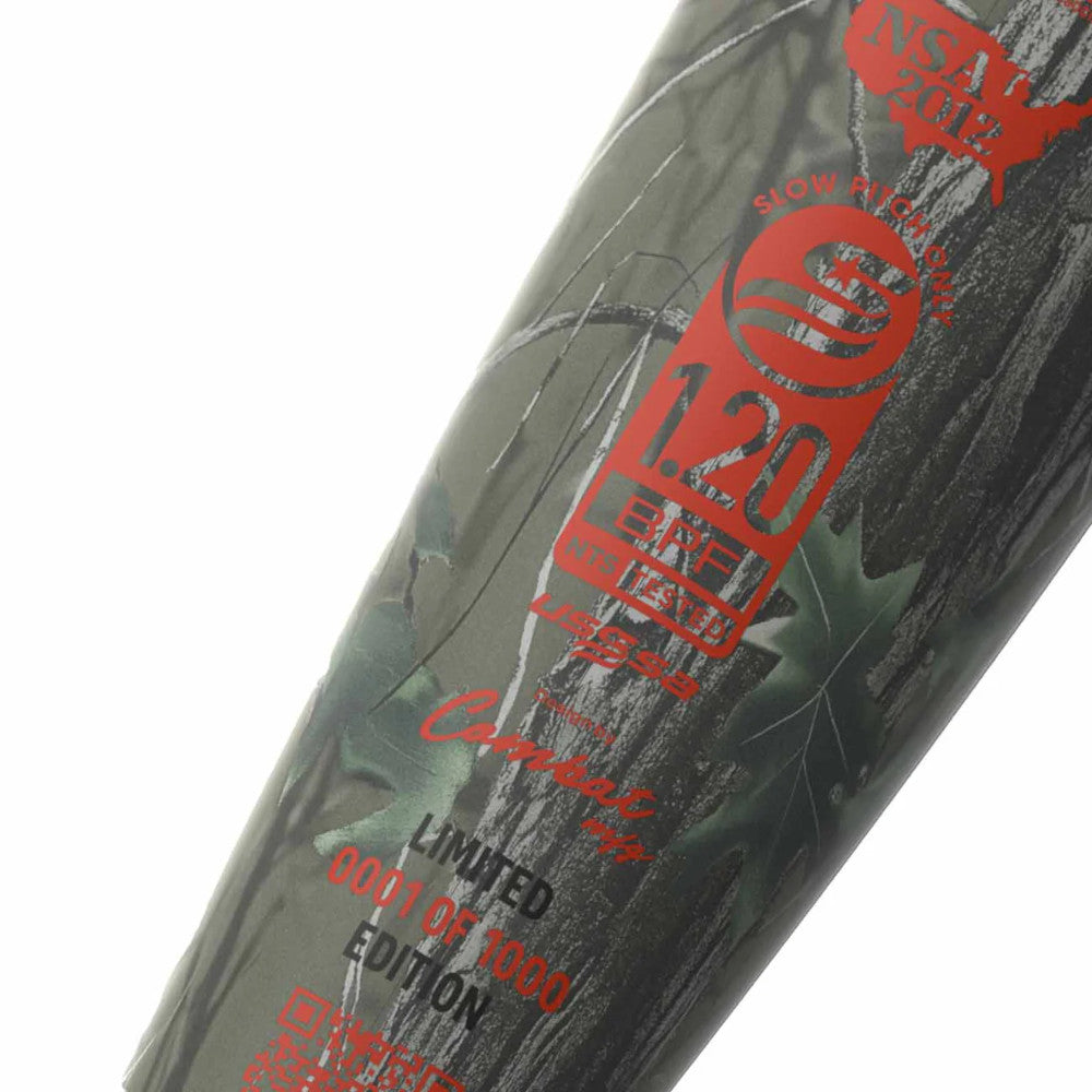 Combat Outdoor 1-Piece BJ CR-1 "Shooters Shot" 12.75" Barrel USSSA Loaded Slowpitch Bat