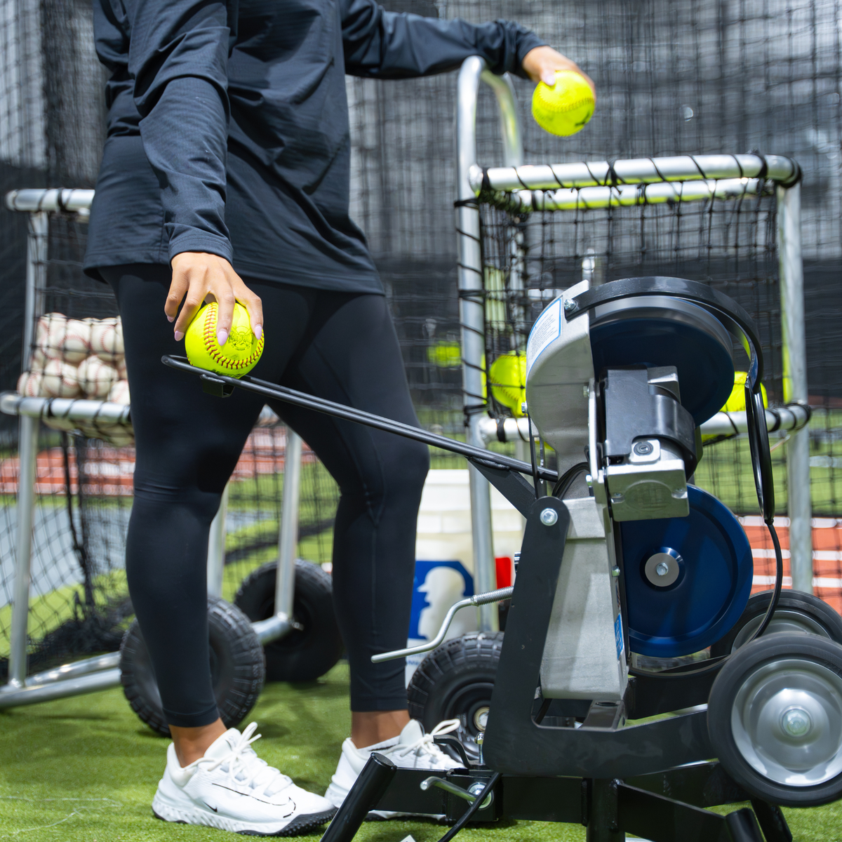 Complete Jr Hack Attack Set Up - Machine, Timing Chute, & VeloMax Foam Balls