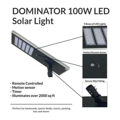 Dominator 16FT LED Solar Light 100 Watt Full Assembly