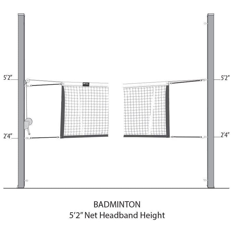 Douglas Unicourt 4″ SQ Aluminum Outdoor Adjustable Multi-Sport Net System