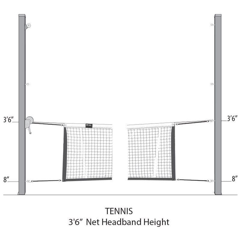 Douglas Unicourt 4″ SQ Aluminum Outdoor Adjustable Multi-Sport Net System