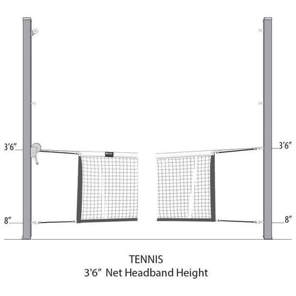 Douglas Unicourt 4″ SQ Aluminum Outdoor Adjustable Multi-Sport Net System