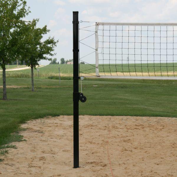 Douglas 3" SQ Steel Outdoor In-Ground Volleyball System Black 65200S