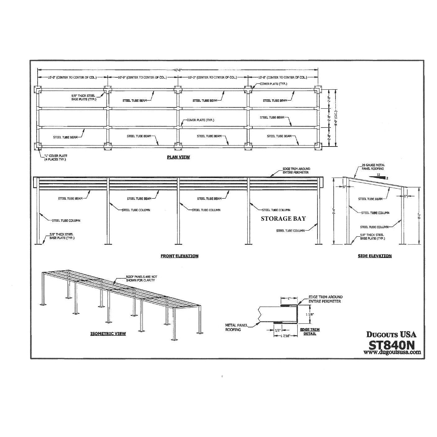 Dugouts USA Northern Steel Dugout Frames