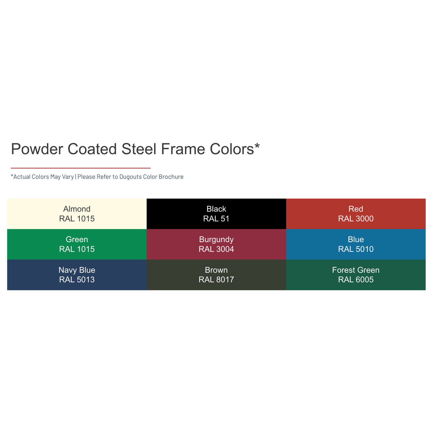 Dugouts USA Northern Steel Dugout Frames