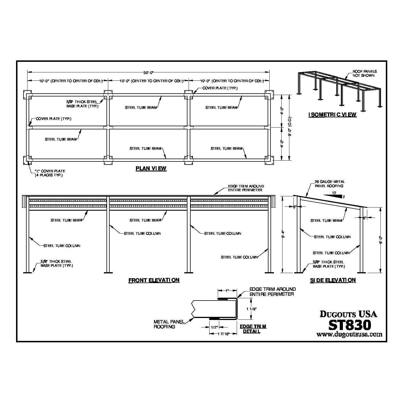 Dugouts USA Southern Steel Dugout Frames