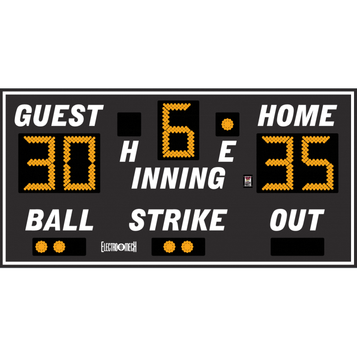 Electro-Mech LX1060 Standard Baseball Scoreboard With BSO Bullets