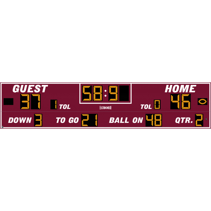 Electro-Mech LX384 Wide Format Football Scoreboards (36'x8')