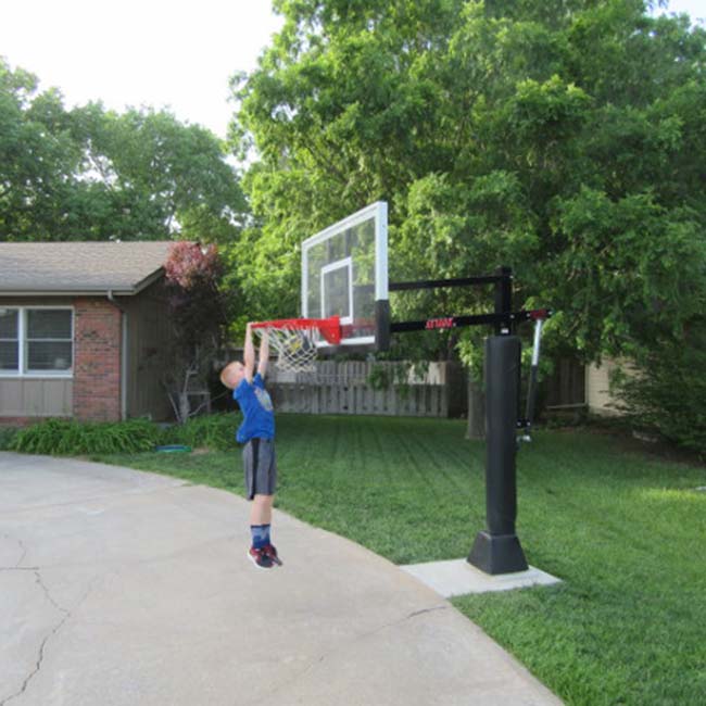 Attack™ Adjustable In-Ground Bolt-Down Basketball Hoop by First Team