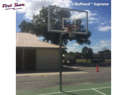 RuffNeck™ EXT (60” offset) Fixed-Height In-Ground Basketball Hoop by First Team