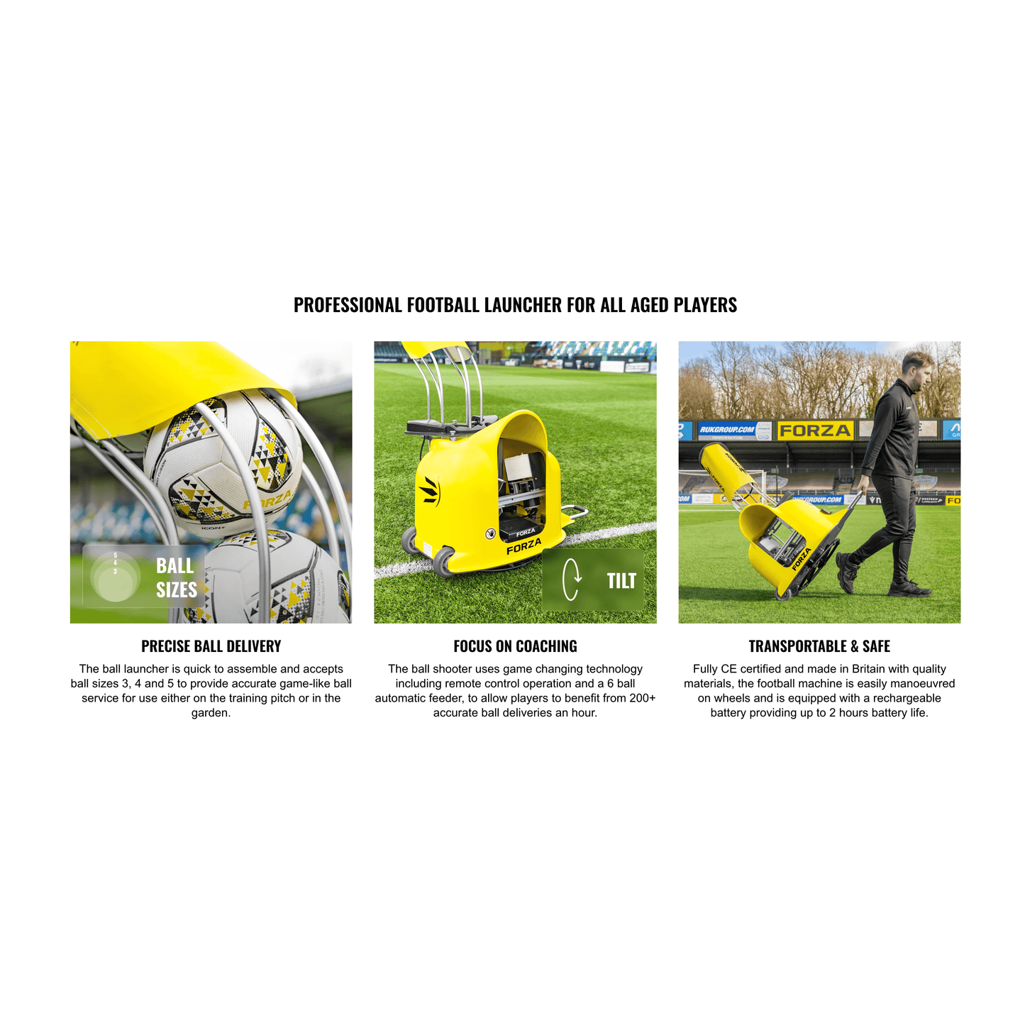 FORZA Ball Launcher Trainer Soccer Ball Machine + Feeder + Speed Boost SC45476