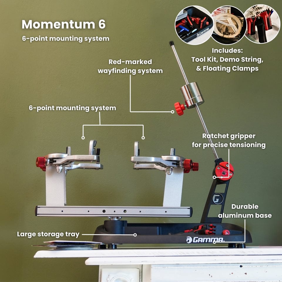 GAMMA Momentum 6 Tabletop Racquet Stringer