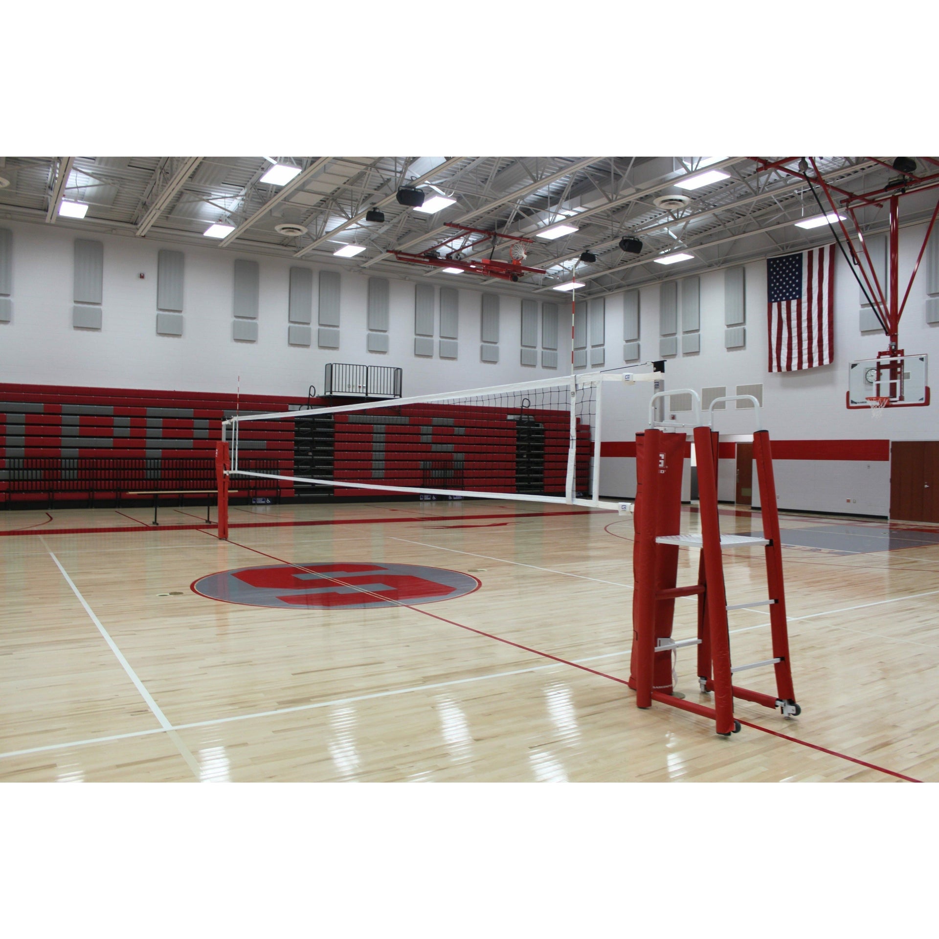 Gared Rallyline Scholastic 3-1/2" OD Telescopic One-Court Volleyball System