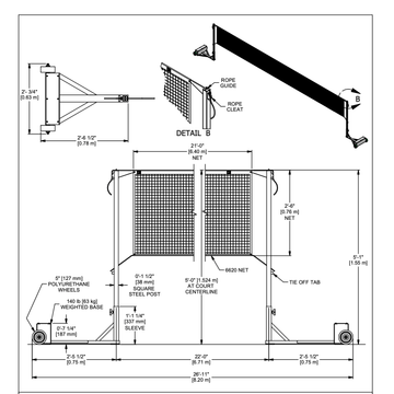Gared Flick Heavy-Duty Square Badminton Portable System 6635