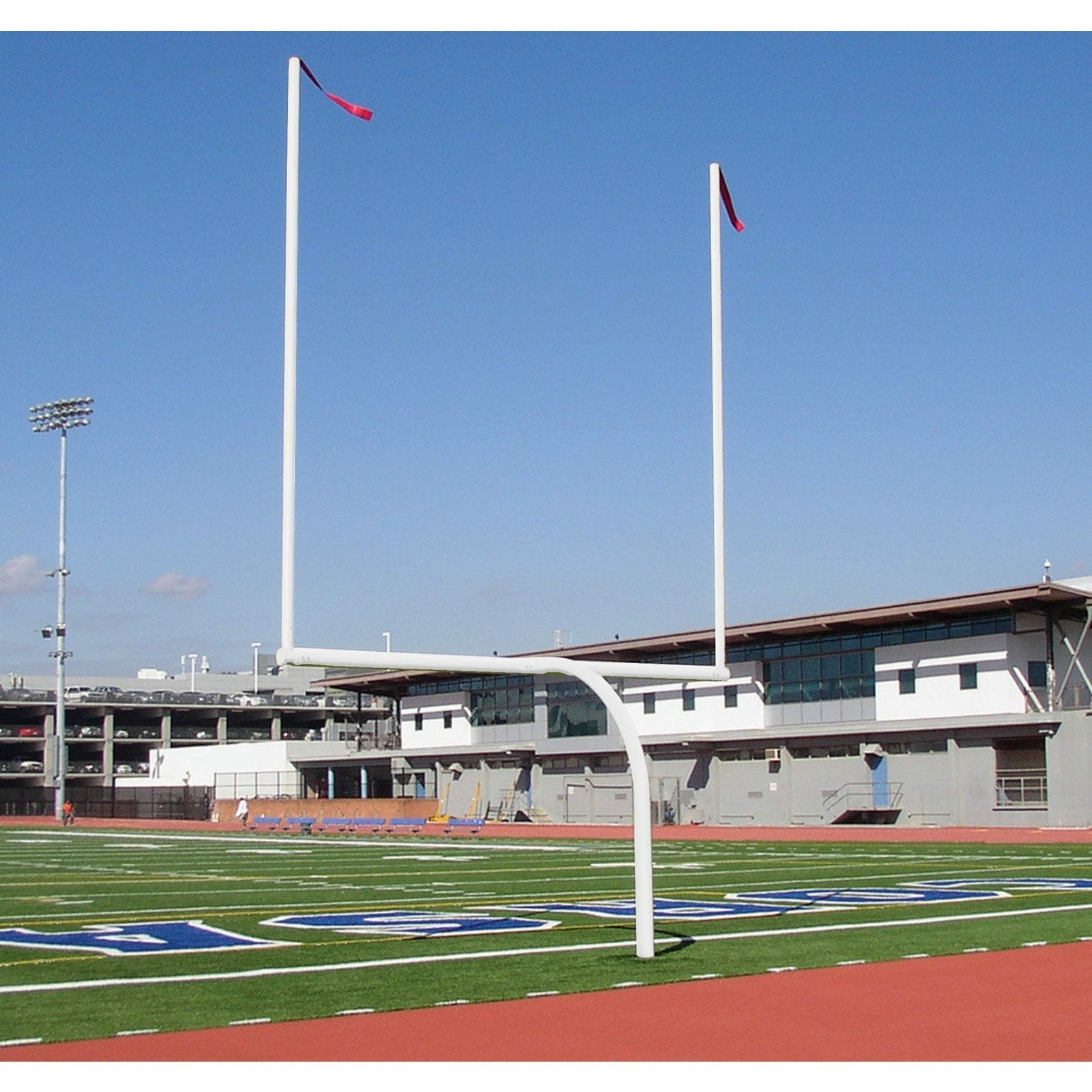 Gill High School Football Goalposts-Plate Mount Installation