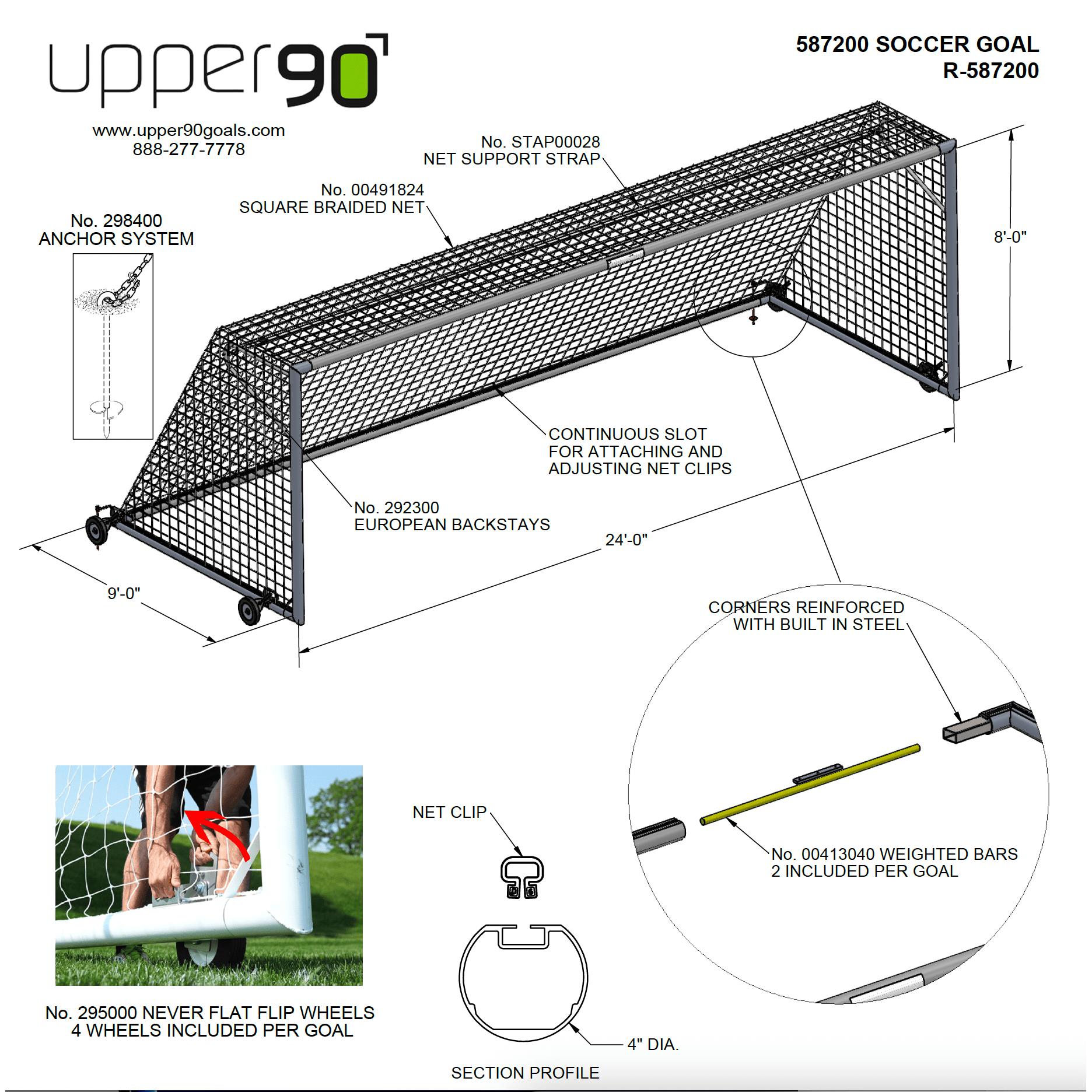 Gill UPPER 90 Premier Soccer Goal Packages (Pair)