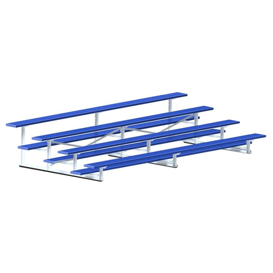 Jaypro Bleacher - 15' (4 Row - Single Foot Plank) - Standard, Outdoor (Powder Coated) BLCH-4PC