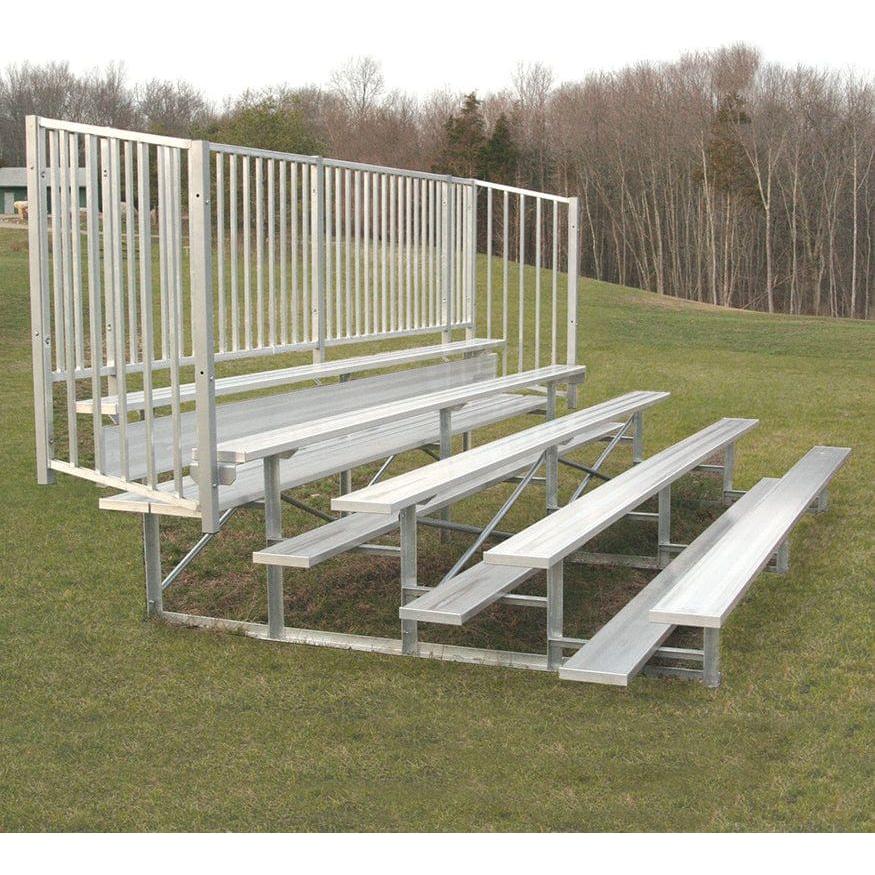 Jaypro Bleacher - 15' (5 Row - Single Foot Plank, with Guard Rail) - Enclosed BLCH-5GR