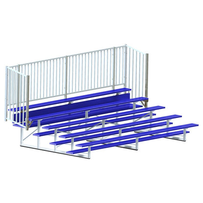 Jaypro Bleacher - 15' (5 Row - Single Foot Plank, with Guard Rail) - Enclosed (Powder Coated) BLCH-5GRPC