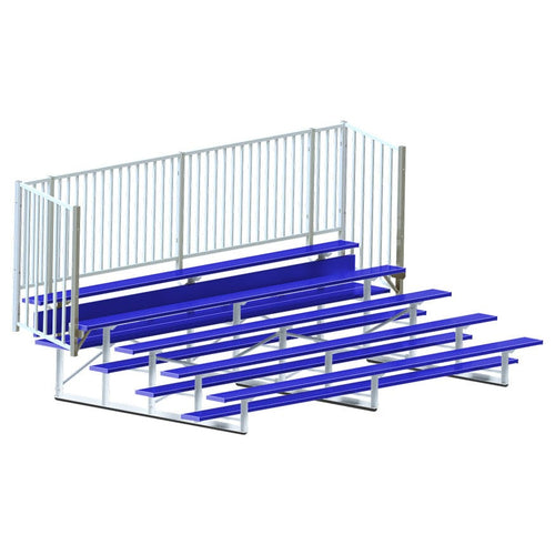 Jaypro Bleacher - 15' (5 Row - Single Foot Plank, with Guard Rail) - Enclosed (Powder Coated) BLCH-5GRPC