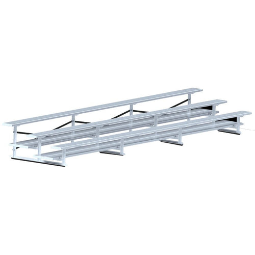 Jaypro Bleacher - 21' (3 Row - Double Foot Plank) - All Aluminum BLDP-321AL