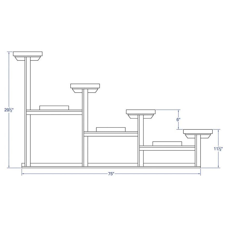 Jaypro Bleacher - 21' (4 Row - Single Foot Plank) - Standard, Outdoor BLCH-421