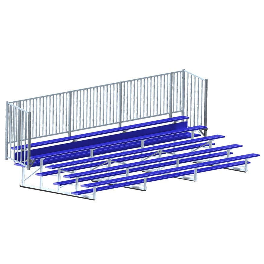 Jaypro Bleacher - 21' (5 Row - Single Foot Plank with Guard Rai) - Enclosed (Powder Coated) BLCH-521GRPC