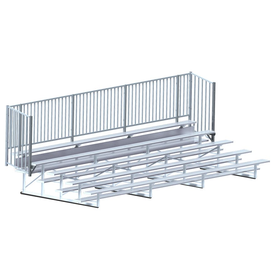 Jaypro Bleacher - 21' (5 Row - Single Foot Plank with Guard Rail) - Enclosed BLCH-521GR
