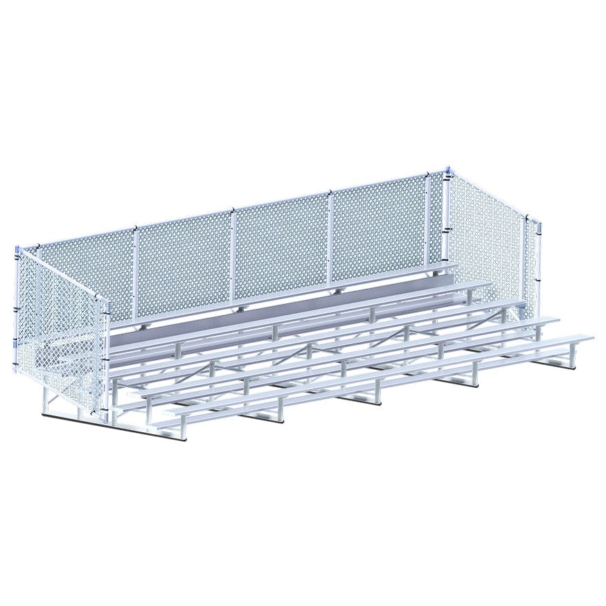 Jaypro Bleacher - 27' (5 Row - Single Foot Plank with Chain Link Rail) - Enclosed BLCH-527C