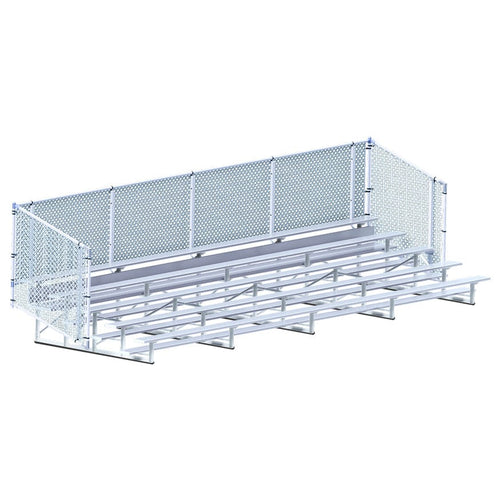 Jaypro Bleacher - 27' (5 Row - Single Foot Plank with Chain Link Rail) - Enclosed BLCH-527C