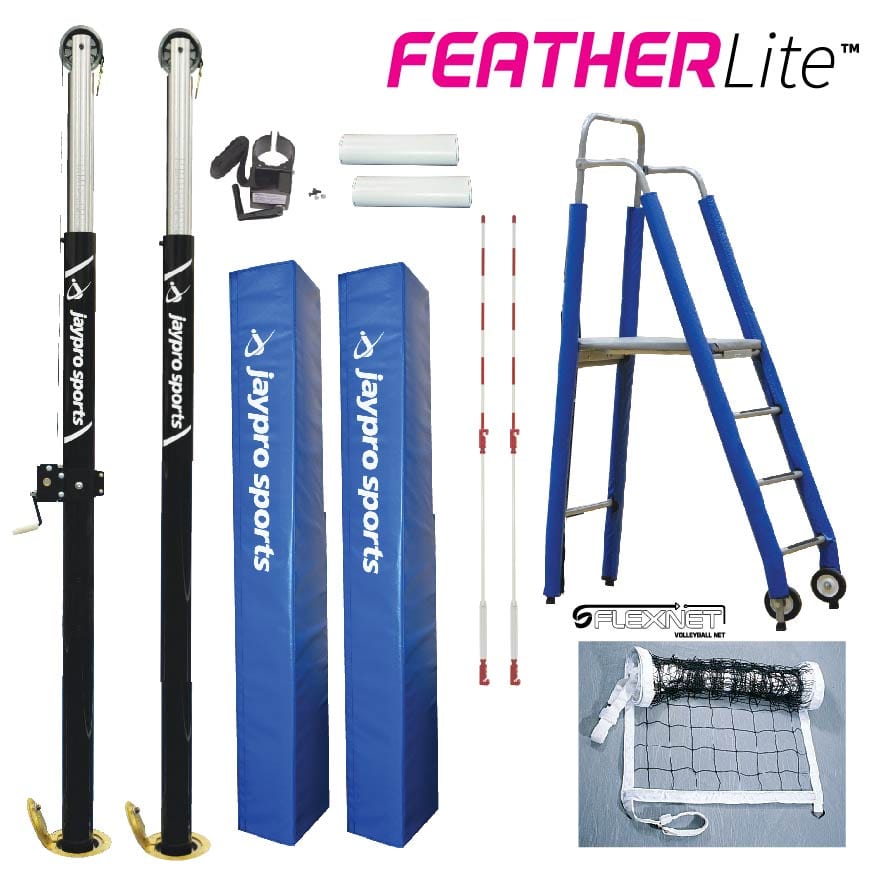 Jaypro FeatherLite Volleyball System Package (3 in. Floor Sleeve) PVB-4PKG