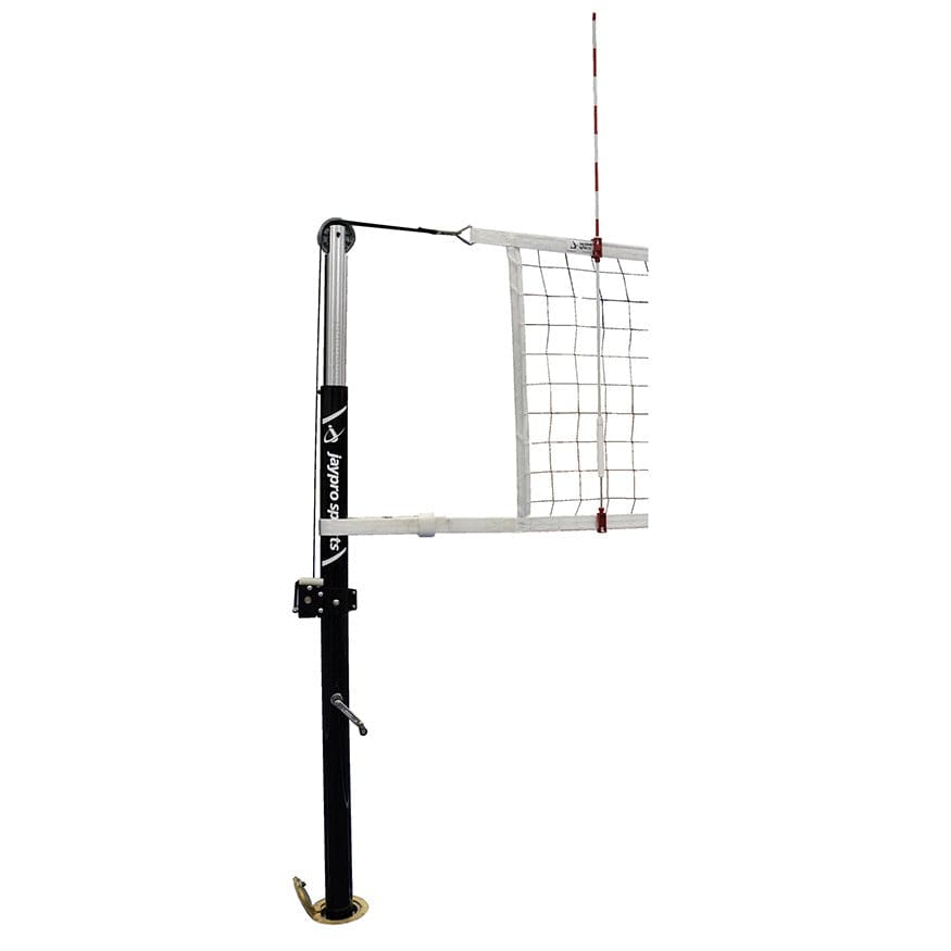 Jaypro Hybrid Steel Volleyball Net System w/Graphics (3-1/2 in. Floor Sleeve) PVB-1500DX