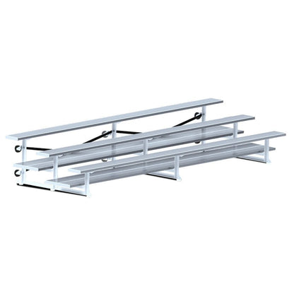 Jaypro Indoor Bleacher - 15 ft. (3 Row - Double Foot Plank) - Tip & Roll BLDP-3TRG