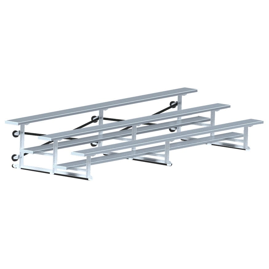 Jaypro Indoor Bleacher - 15 ft. (3 Row - Single Foot Plank) -Tip & Roll BLCH-3TRG