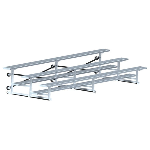 Jaypro Indoor Bleacher - 15 ft. (3 Row - Single Foot Plank) -Tip & Roll BLCH-3TRG