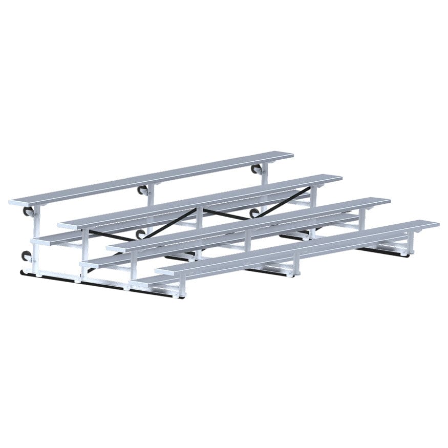 Jaypro Indoor Bleacher - 15 ft. (4 Row - Single Foot Plank) - Tip & Roll BLCH-4TRG