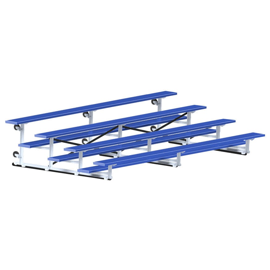 Jaypro Indoor Bleacher - 15 ft. (4 Row - Single Foot Plank) - Tip & Roll (Powder Coated) BLCH-4TRGPC
