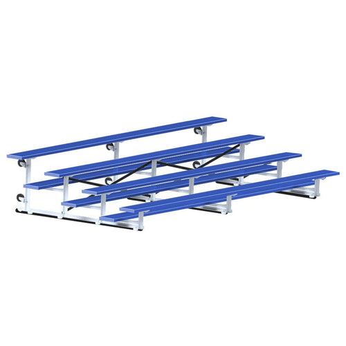 Jaypro Indoor Bleacher - 15 ft. (4 Row - Single Foot Plank) - Tip & Roll (Powder Coated) BLCH-4TRGPC